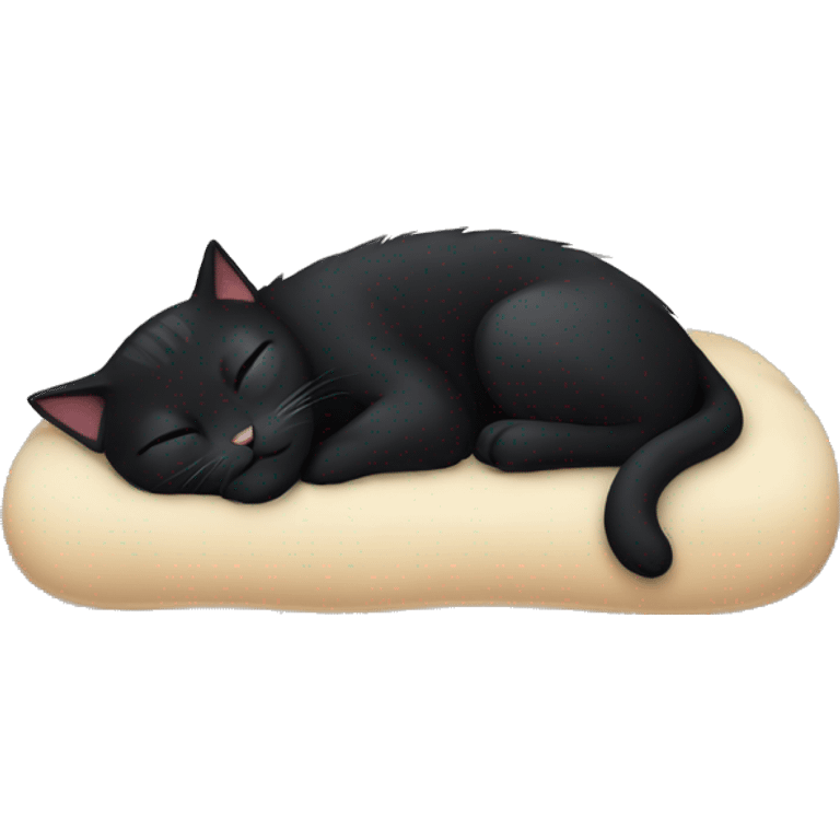 black cat sleeping emoji