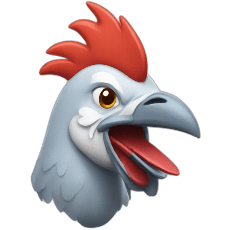 rooster in shark costume emoji