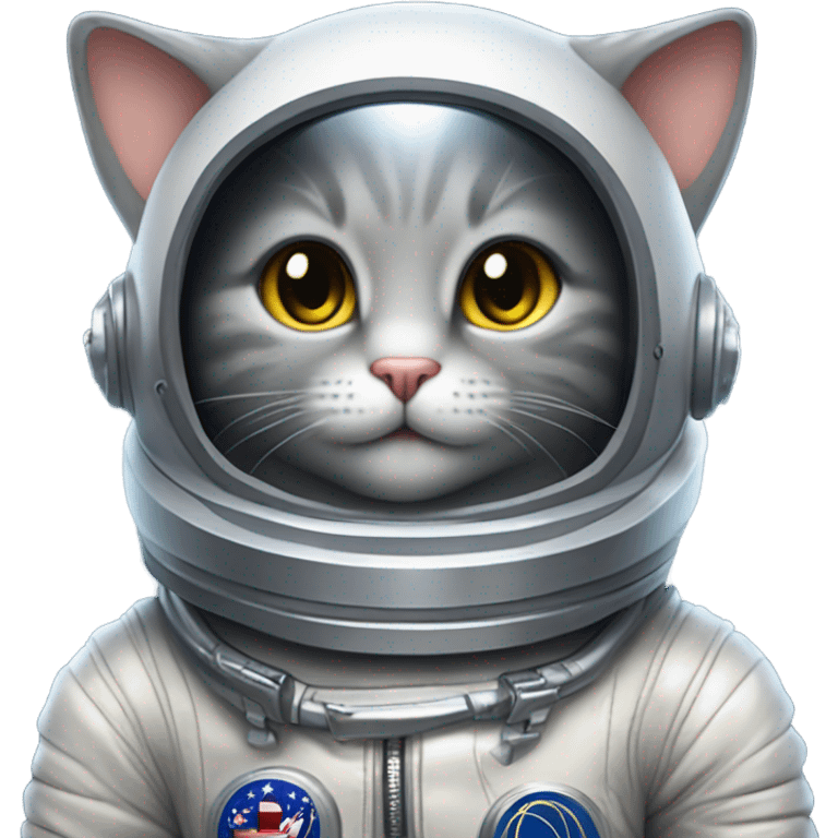 Grey astronaut cat emoji