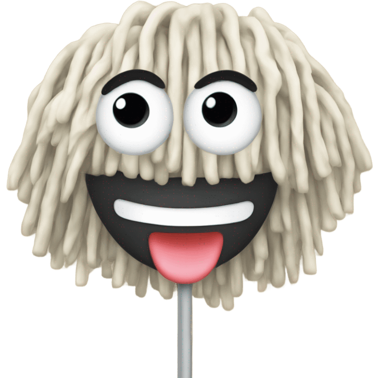 A mop with a face emoji