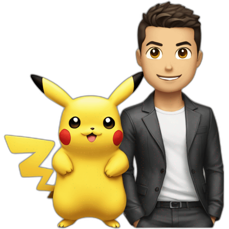 Cristiano Ronaldo witk pikachu at his side emoji