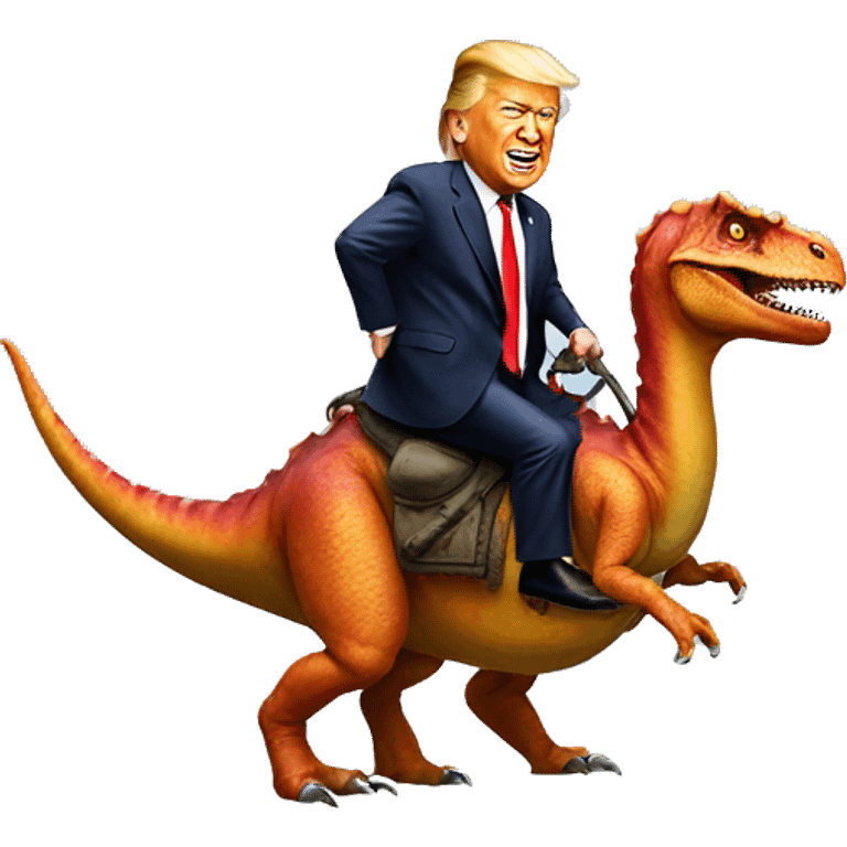 Trump riding dinosaur emoji