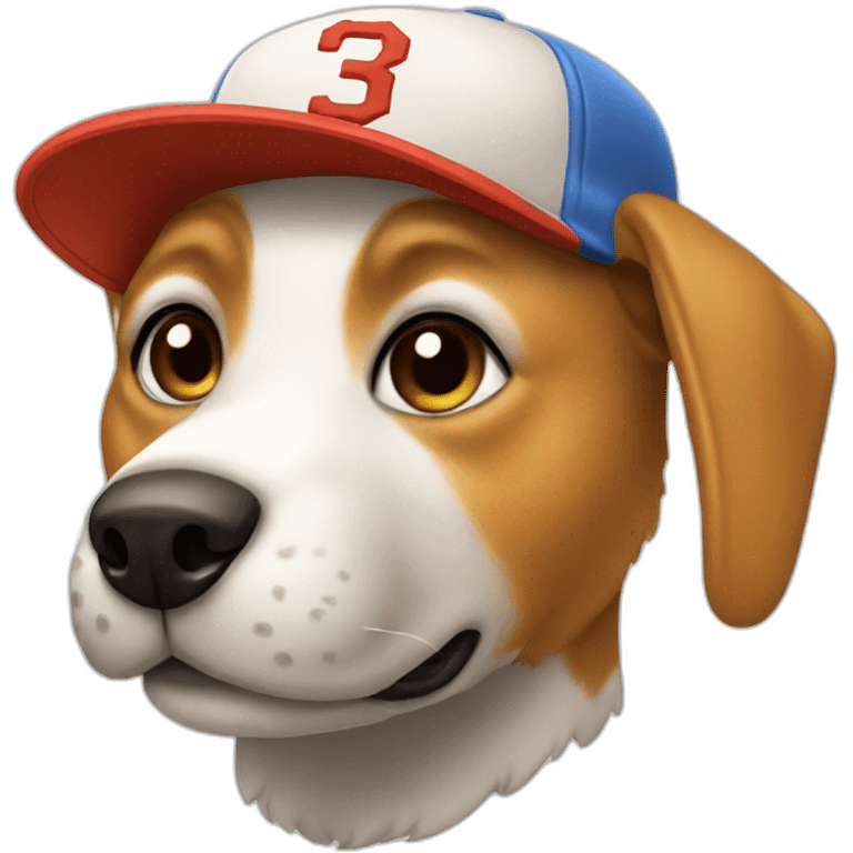 dog wearing baseball hat emoji