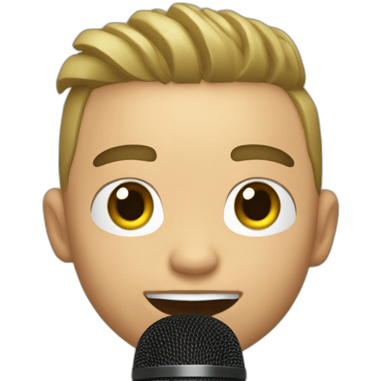 JBalvin with mic singing emoji