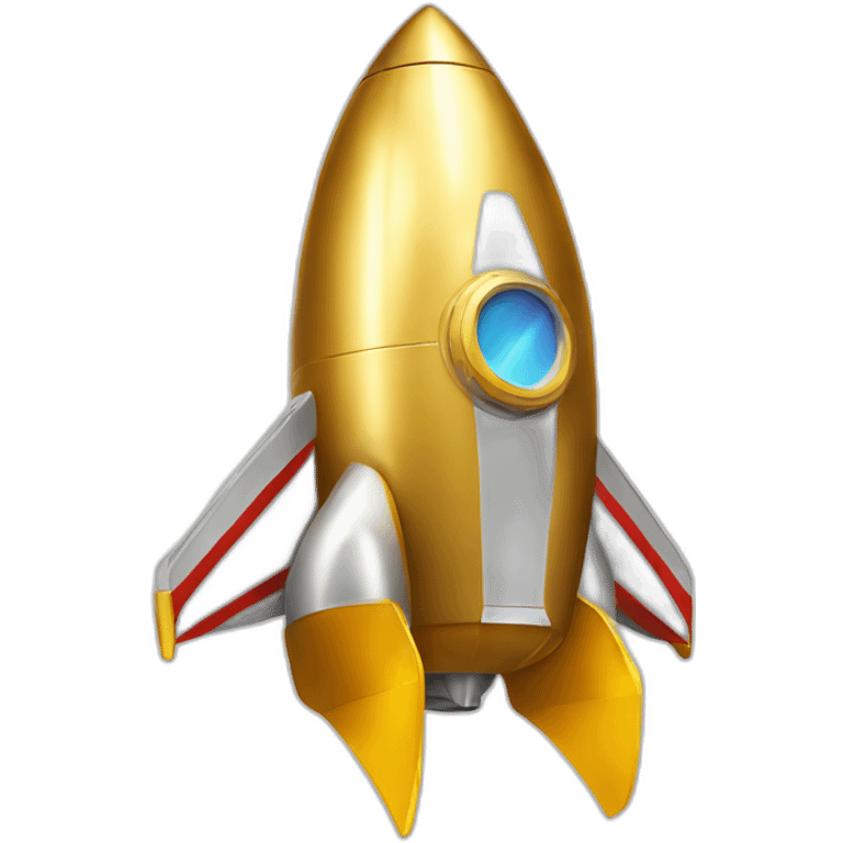 golden rocketship diagonal emoji