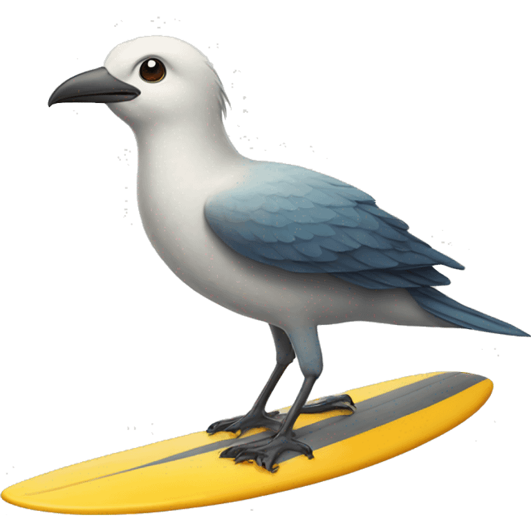 Surfing bird emoji