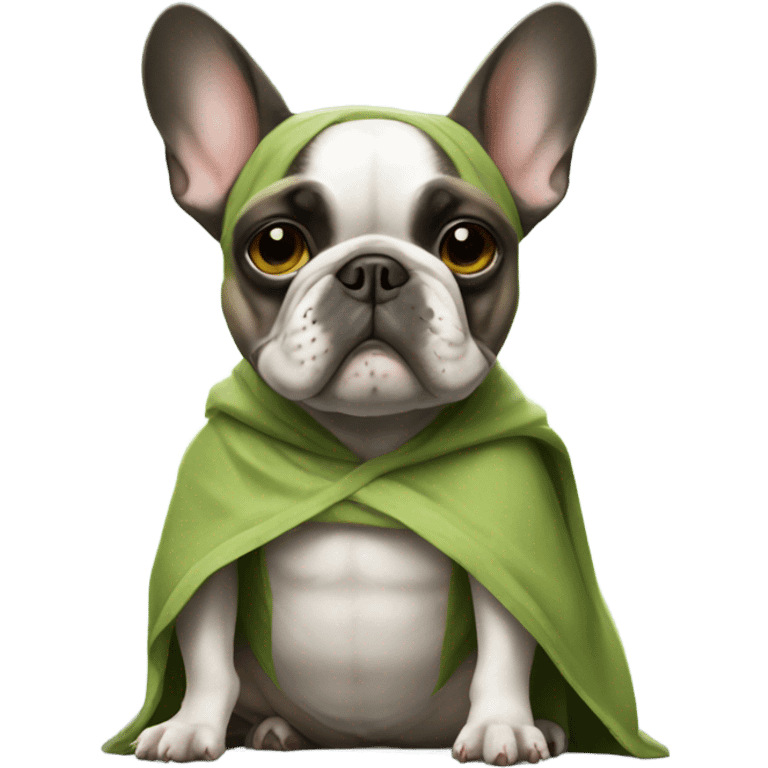 French bulldog in yoda costume emoji