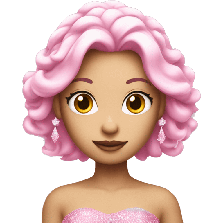 Pink Sparkle Princess with white skin emoji