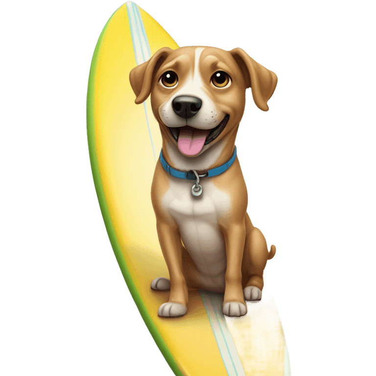 Dog on a surfboard emoji