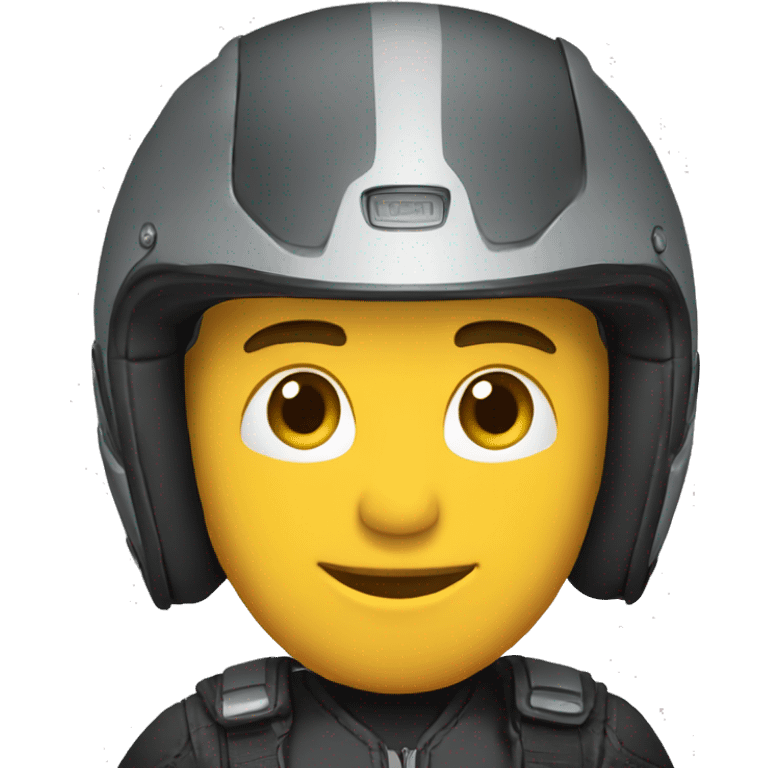 Un homme portant un casque de moto emoji