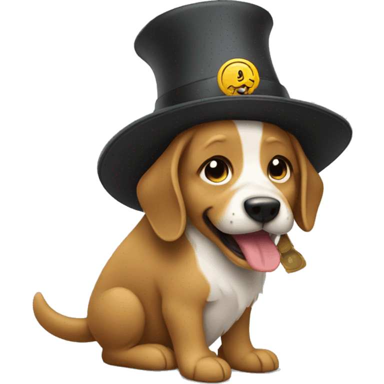 Dog taking off hat and bowing in thanks emoji