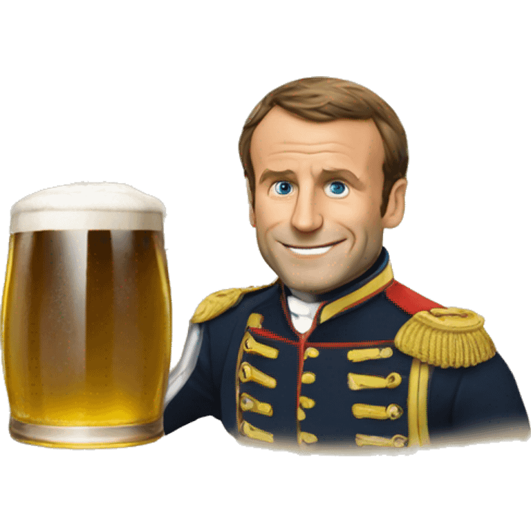 Macron buvant une bierre emoji