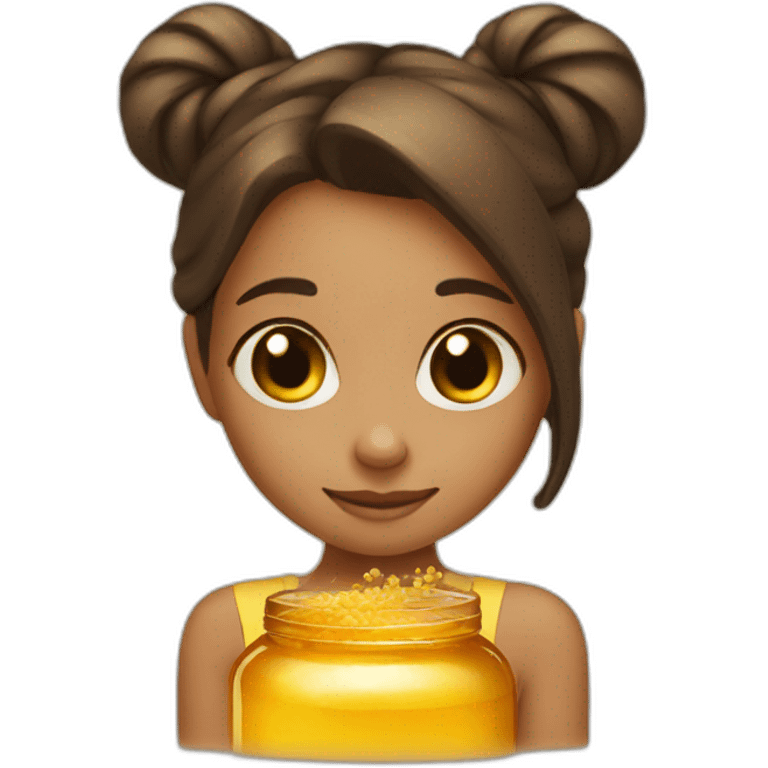 Girl and the honey emoji