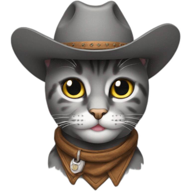 cowboy gray cat emoji