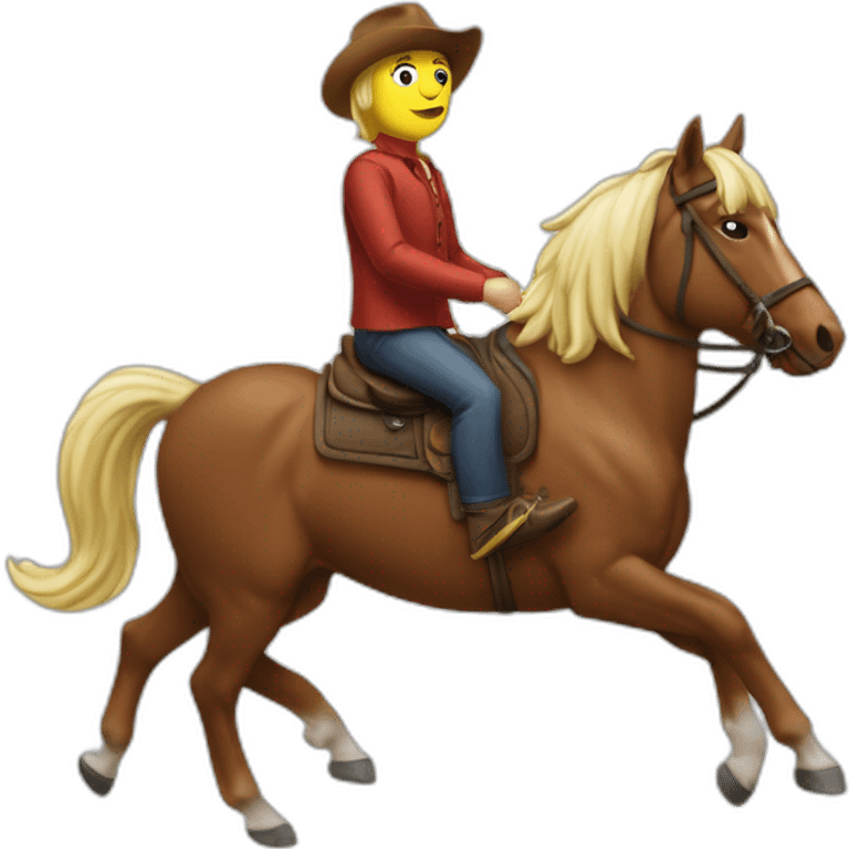 Jonny Halidays sur un cheval qui fume emoji