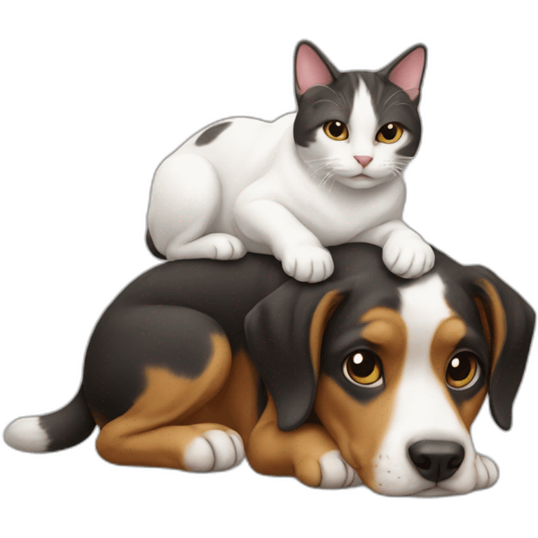 Cat on a dog  emoji