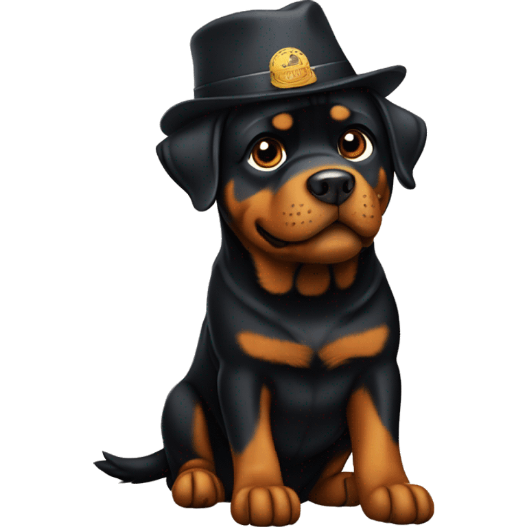 Rottweiler with hat  emoji