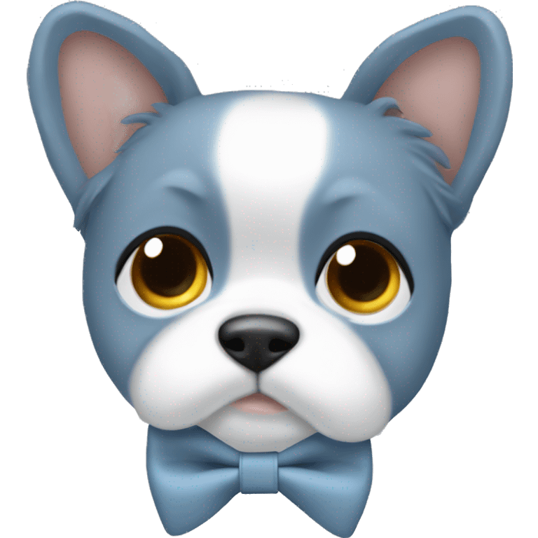 Dusty blue bow collar emoji