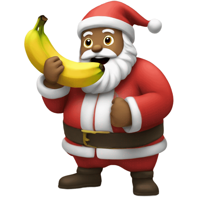 Santa eating a banana  emoji