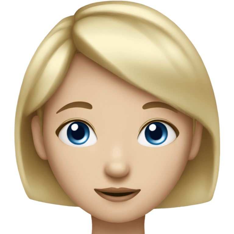 Girl with blonde short hair and bangs and pale skin and blue eyes and nose piercing  emoji