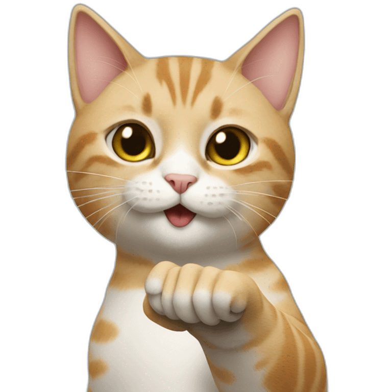 cat with human finger pointed up emoji