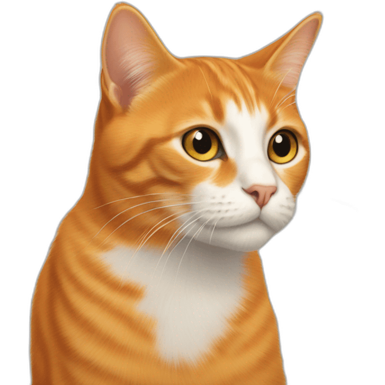 Orange cat drawing on a canva  emoji