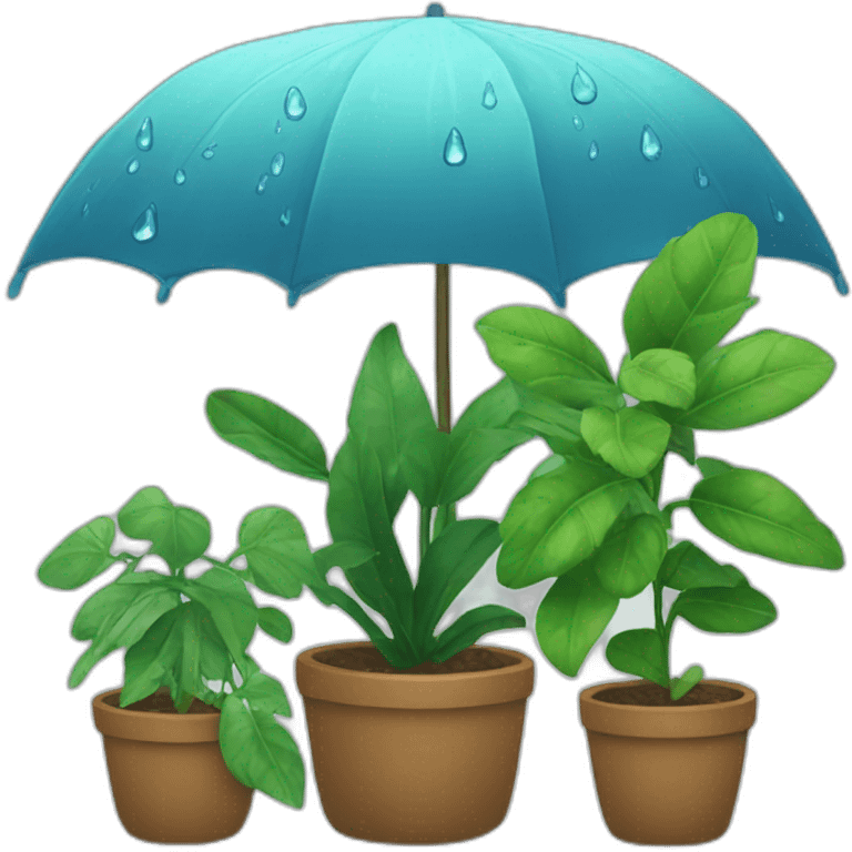 lluvia y plantas emoji