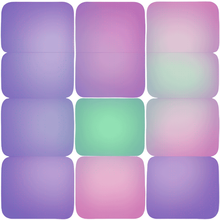 Block of 9 squares purple pink light blue green emoji