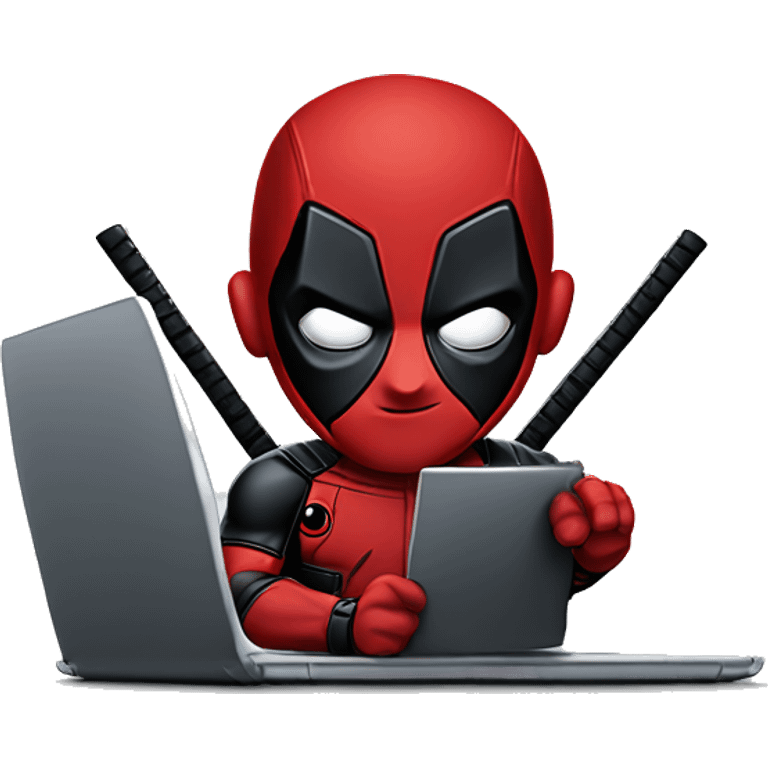 deadpool with the laptop emoji