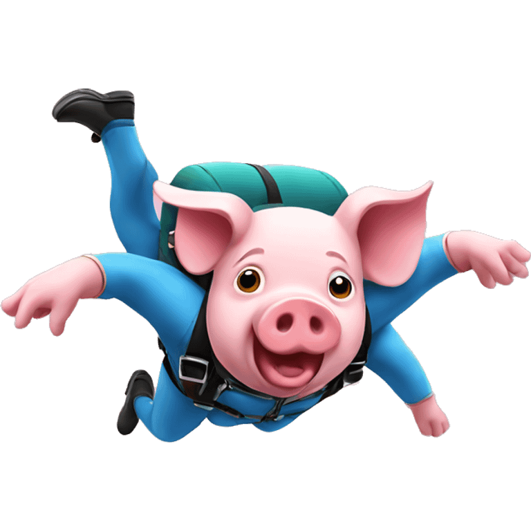 Pig skydiving  emoji