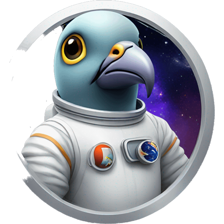 pigeon astronaut in space emoji