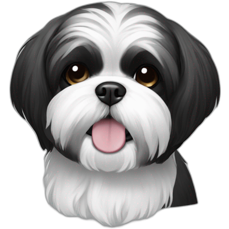 shih tzu black and white emoji