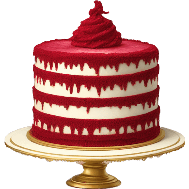 highly detailed rococo red velvet cake emoji