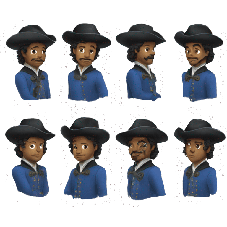 Three Musketeers blue coat emoji