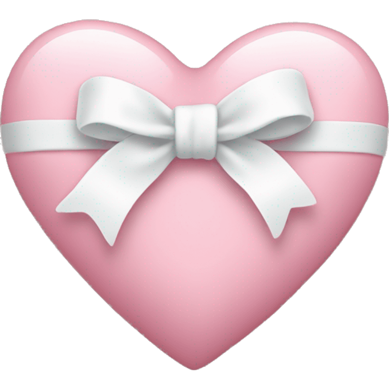 light pink heart with a small white bow on the front emoji