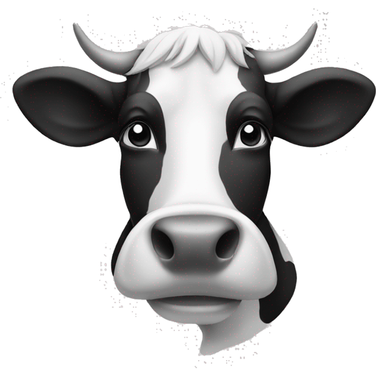 cow head black and white emoji