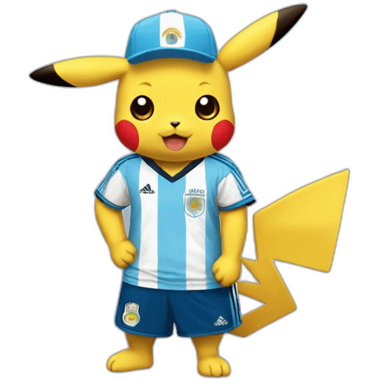 pikachu with an argentina jersey emoji