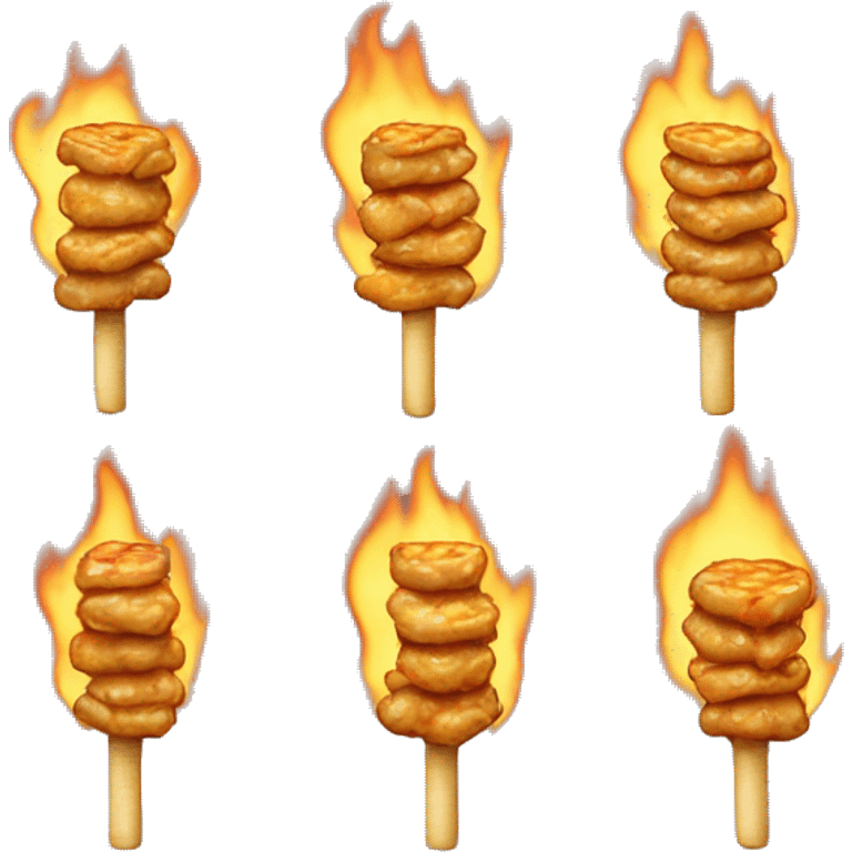 1. Satay stick (🍜)
2. Growth chart (📈)
3. Money (💸)
4. Fire (🔥)
5. Satay (🍗)
 emoji