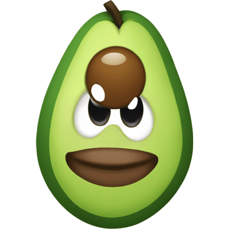 Aguacate con maquillaje y labios grandes  emoji