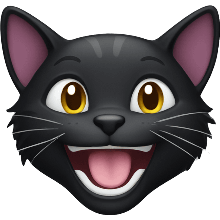 laughing black cat face emoji