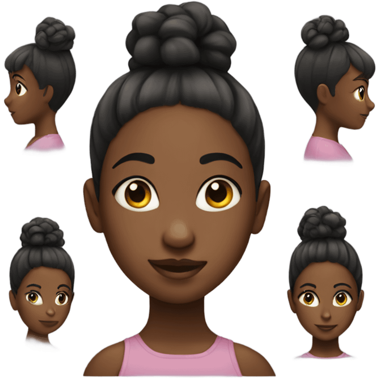 A black girl with her hair in a bun  emoji