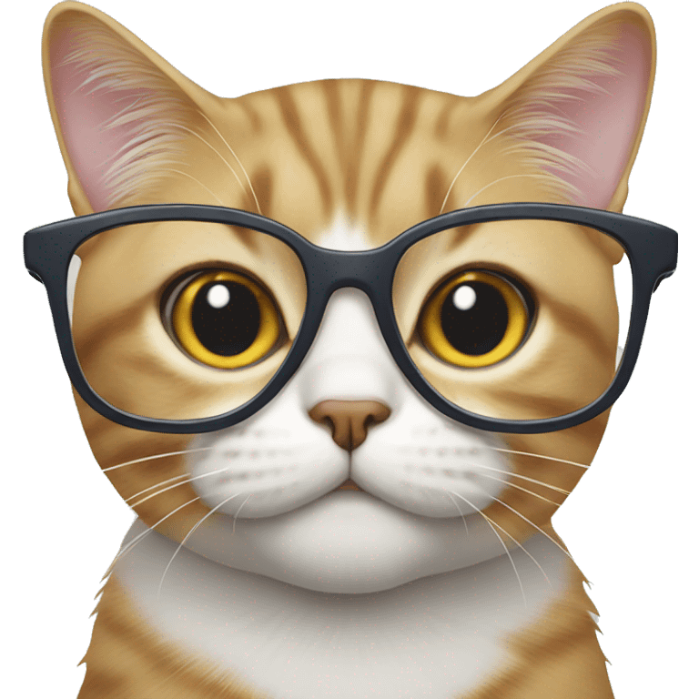 British cat wearing glasses  emoji