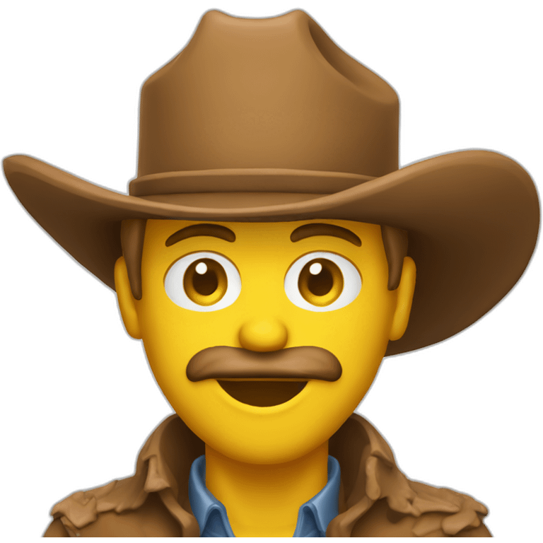 Cowboy drenched in glue emoji