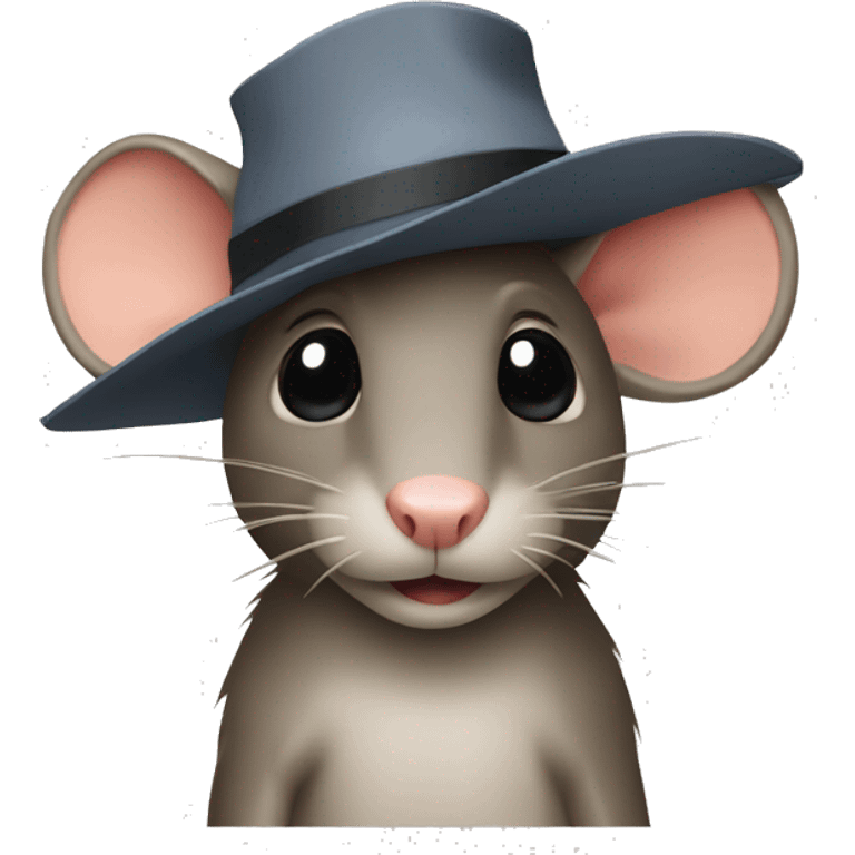 Rat in hat with paper emoji