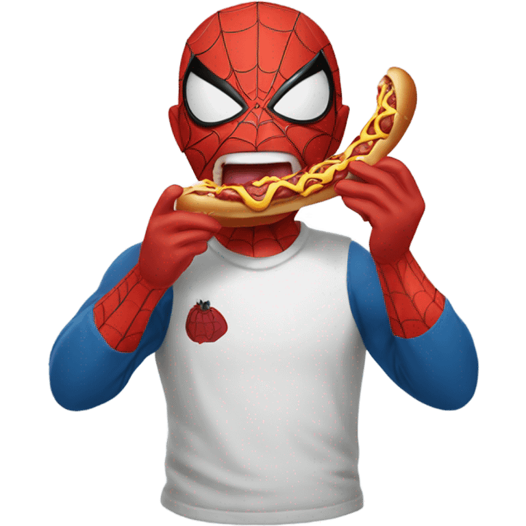 spider-man eating a hotdog  emoji