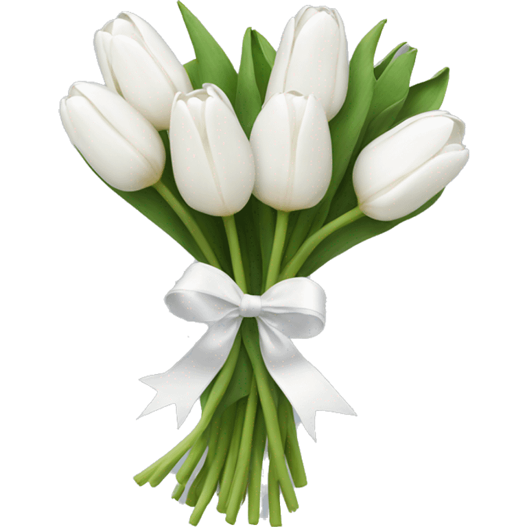 white tulip bouquet  emoji