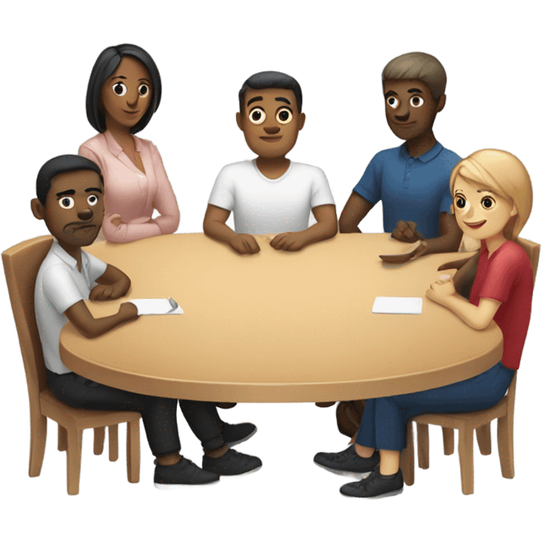 6 people sitting at a table emoji