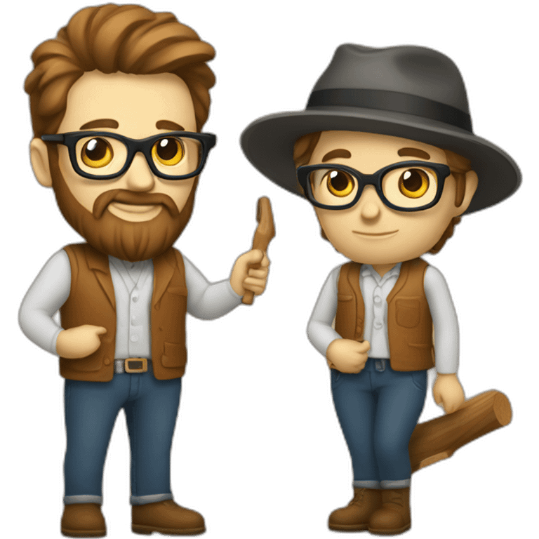 hipster music teacher and woodworker emoji