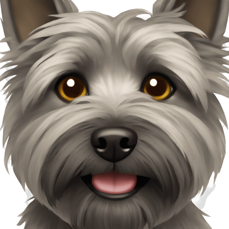 Dark gray cairn terrier face emoji