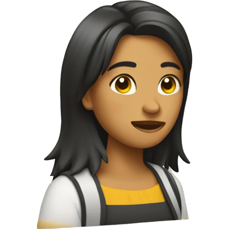 Chica tejiendo emoji